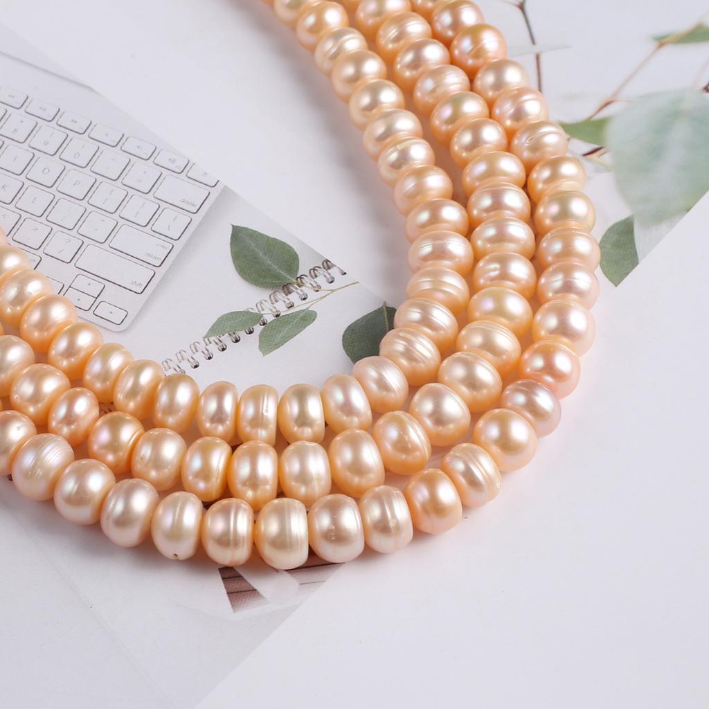 1String, Boho Natural Freshwater Pearls, 8-9mm, Handmade Flat Pearl Beads for Jewelry Making DIY, Cheapest Items Available 36cm