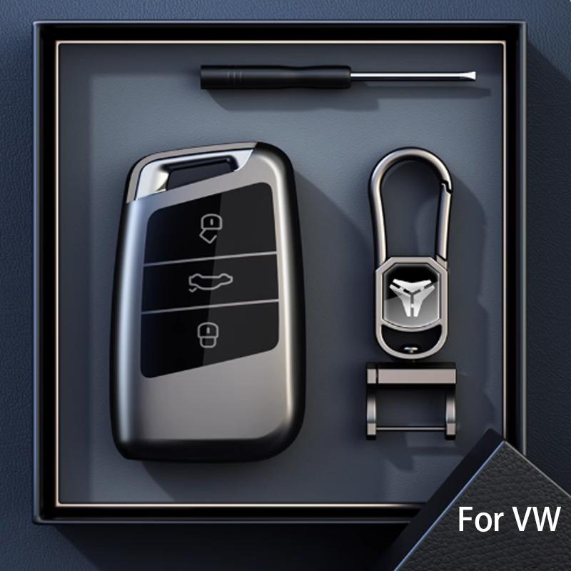 Titanium Gray for VW Volkswagen Magotan Passat B8 Skoda Superb Kodiaq A7 Remote Car Key Case Cover Holder Keychain Accessories