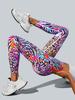 Novas Leggings de Yoga Elásticas com Estampa Digital de Corte Justo e Cintura Alta - Coleção Outono/Inverno Feminina
