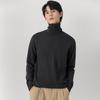 Autumn and Winter Men's Turtleneck Bottom Sweater Solid Color 100% Wool Sweater Thickened Warm Knitted Thread