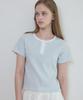 Wednesday Oasis For Woman Loewe Henley Neck Striped T-Shirt_Mint(W25-Tp24)
