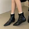 Fashion Fashion Shoes With Height Increasing Women Ankle Modern Boots Pointed Toe Ladies Stretch Short Boots Female Zippers Shoes Lady