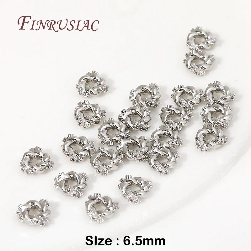 18K Gold Plated Metal Bead Separators For Bracelets,Weave Pattern Beads,Spacer Beads For Jewelry Making DIY Accessories