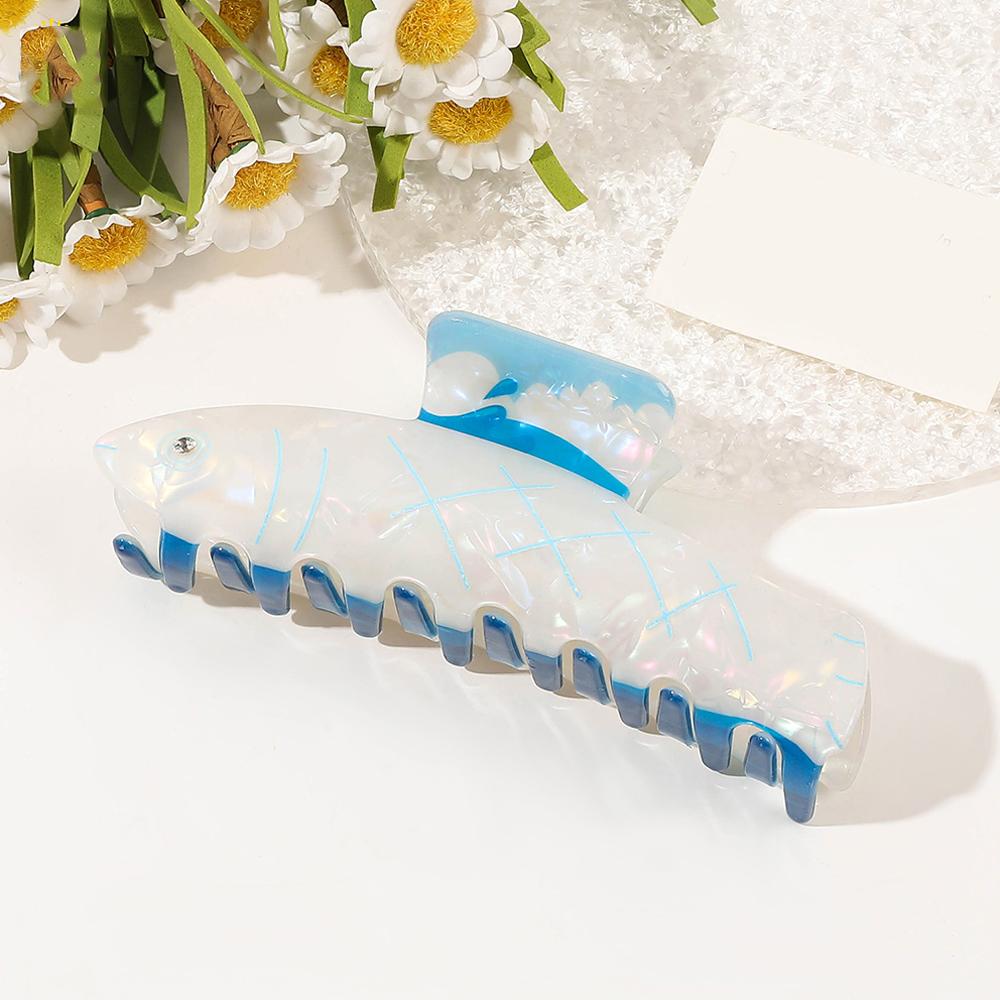 Kreatywne niebieskie wieloryby delfiny octanowe spinki do włosów damskie kreskówkowe spinki rekiny tył głowy klips do kucyka akcesoria do włosów