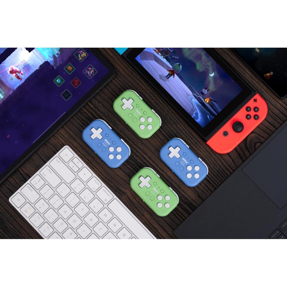 8Bitdo Micro Bluetooth Gamepad Pocket Size Mini Controller for Switch, Android, Raspberry Pi, Supports Keyboard Mode (Blue)