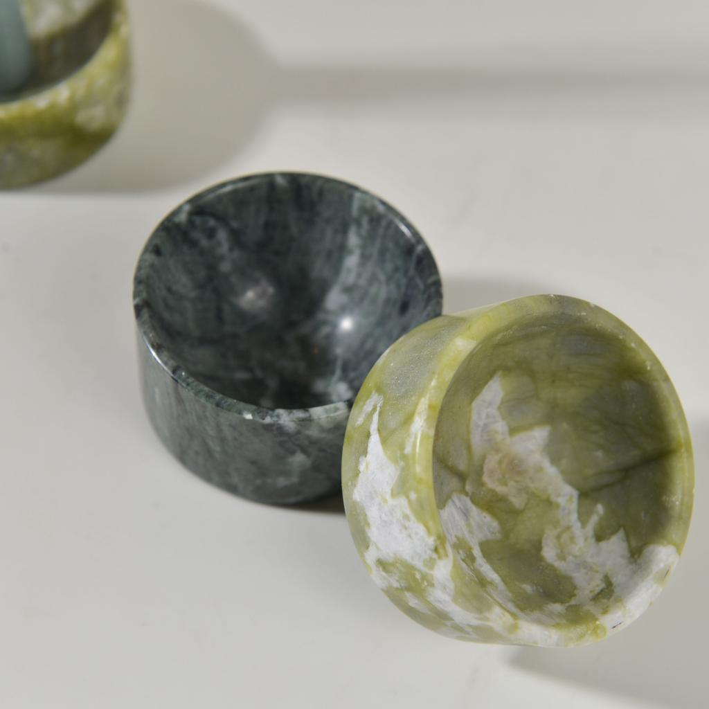 Luxury Fashion Natural Stone Candle Holder Tealight Home Hotel Wedding Festival Table Decor Green Marble Candle Stand