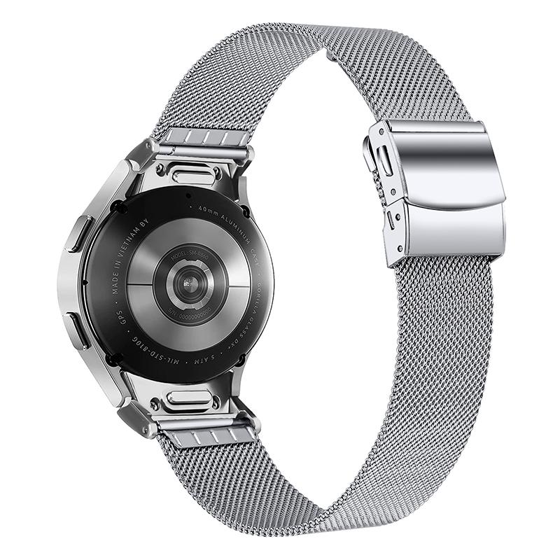 

For Samsung Galaxy Watch6 40mm/44mm/Watch6 Classic 43mm/47mm Stainless Steel Watch Band Milanese Replacement Strap,Silver A