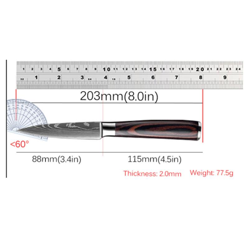 Cuchillo de chef Cuchillo para frutas Cuchillo de corte de acero inoxidable Cuchillo multiusos afilado Cuchillo deshuesador pequeño y práctico de usar