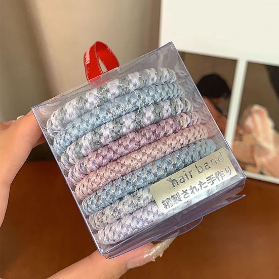 8Pcs Hair Bands High Elasticity Braided Design Hair Ties Soft Breakage Prevention Non-Metallic Hair Accessories