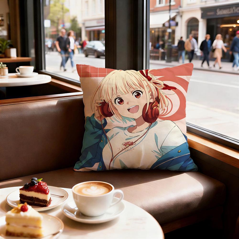 Anime Lycoris Recoil Cushion Cover Decorative Cushions Covers Cover Sofa x Pillow Piece x x Pillowcase