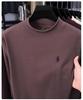 Men's Winter Fleece Hoodie Casual High-End Round Neck T-Shirt 2025 Thick Base Layer