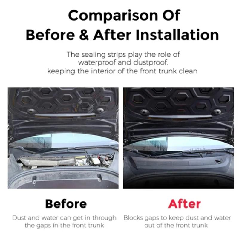 Front Chassis Waterproof Rainproof Cover Water Strip For Tesla Model 3 Y Air Inlet Protective Cover Model 3 Y Accessories