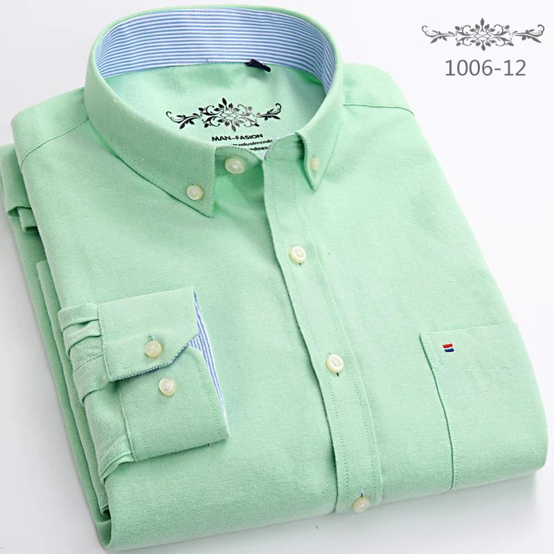 New In Shirt Long-sleeve Shirts for Men Slim Fit Formal Plian Shirt Single Pocket Office Clothes Soft Plaid Cotton Designer Tops