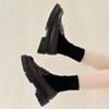 Soft-soled Shoes, Leather Shoes, Women's Retro Muffin, Thick-soled Single Shoes, Loafers