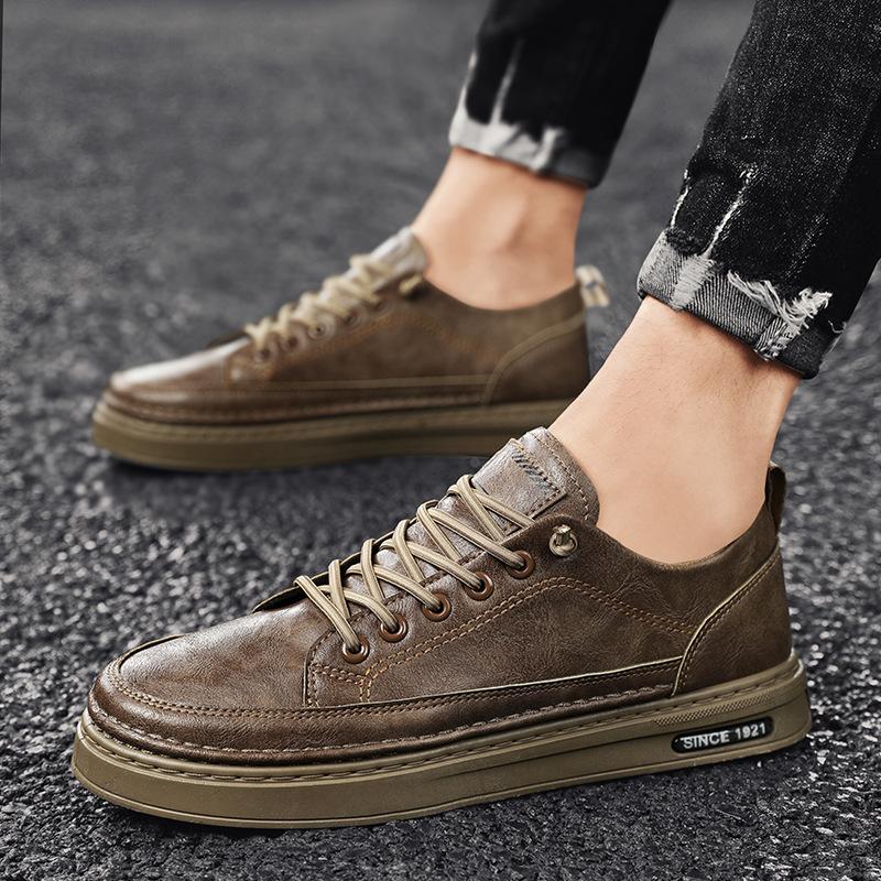 

Мужская обувь 2024 Простая мужская повседневная обувь на плоской подошве Осенняя мода Низкие кеды Лоферы мужские 44 хаки