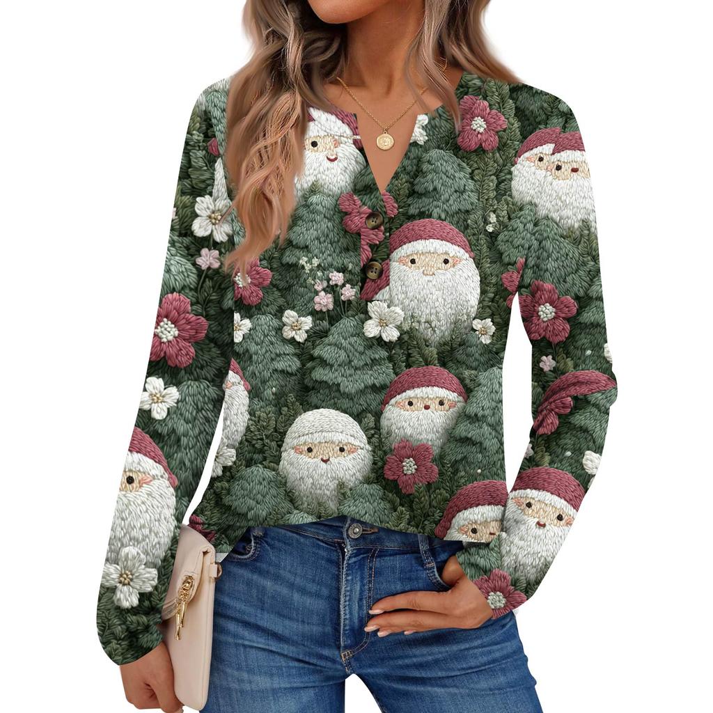 Women's Print Long Sleeve Shirts Elegant Casual Tops Trendy Shirts Tops