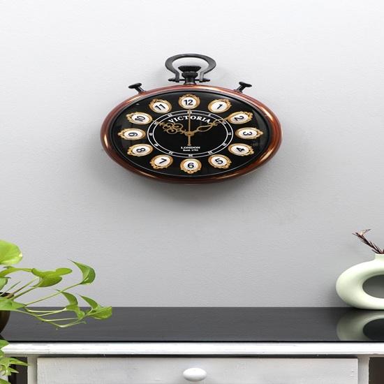 

Настенные часы Victoria 30 см, винтажный стиль с золотистыми рамками, коричневая деревянная рамка, коллекция 1792