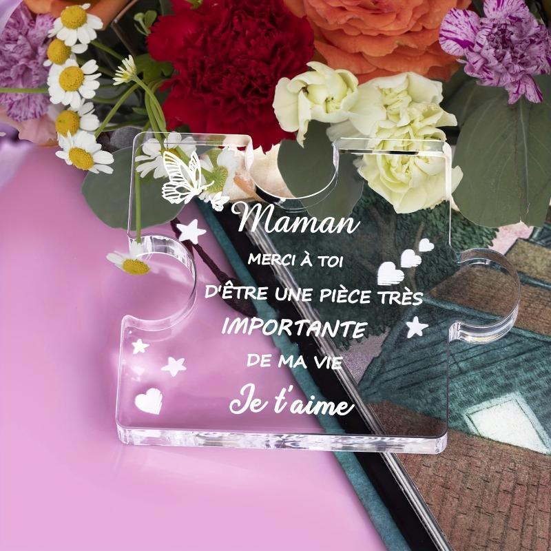 2D Flat Acrylic Block Puzzle Desktop Decoration, Mom'S Birthday Gift, Suitable for Wall Decoration, Porch, Room, Villa, Accents Home, Hallway, or Work