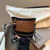 A High-end Stylish Women's Bag with Diamond-patterned Chain Splicing Single-shoulder Crossbody Bag for Wandering