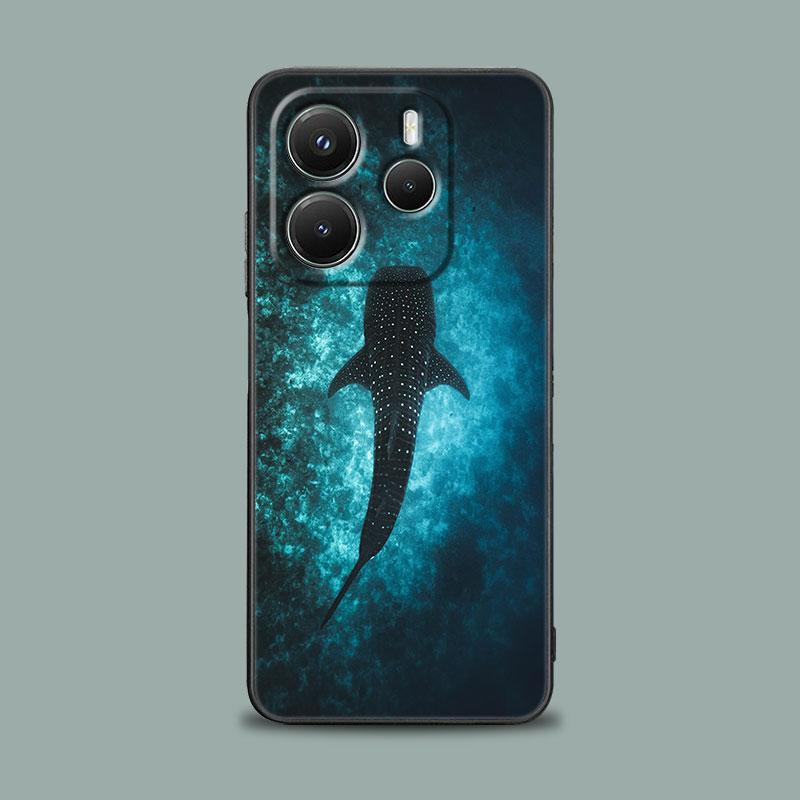 Phone Case for Xiaomi Redmi 15C 14C 12C 13C Redmi Note 15 14 13 12 11 10 Pro Plus 5G 12S Soft Cover Ocean Whale Shark Swimming