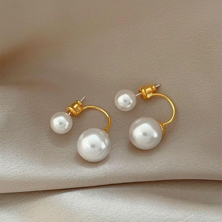 Versatile S925 Silver Pearl Stud Earrings: High-End, Two-Way Wearable, Stylish Women’s Accessory
