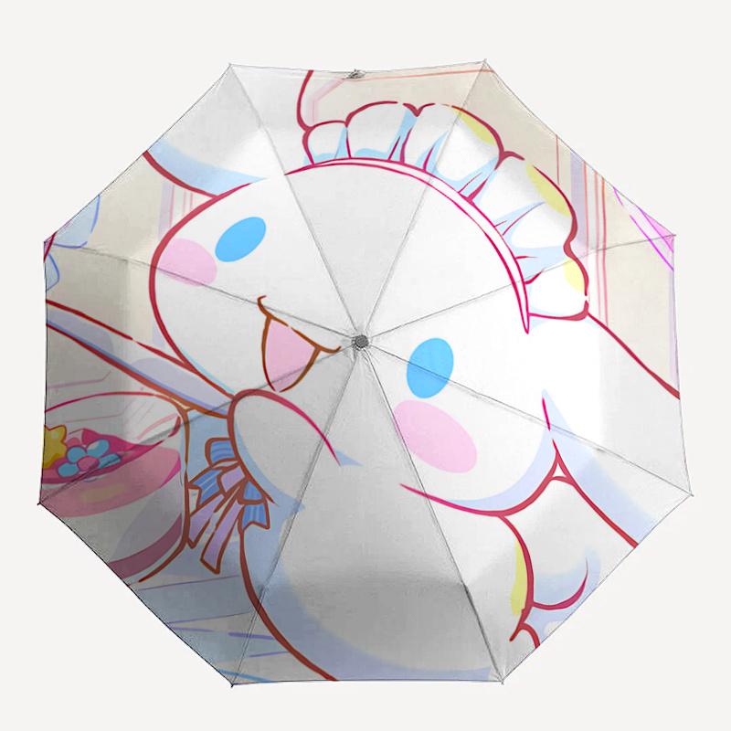 1pc Adorable Bunny Chef Hat with Automatic Opening Umbrella - Portable Folding Design, 8-Bone Iron Frame Outdoor Umbrella, Perfect Gift for Fans, Trav