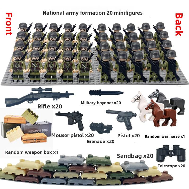 Non-Toxic Dolls Military World War Ii Doll Weapon Accessories Digital Assembly Toy Crawler Children'S Educational Splicing With Toys