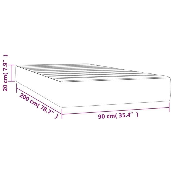 347731 vidaXL Pocket Spring Bed Mattress Dark Green 90x200 Cm Thickness 20 Cm