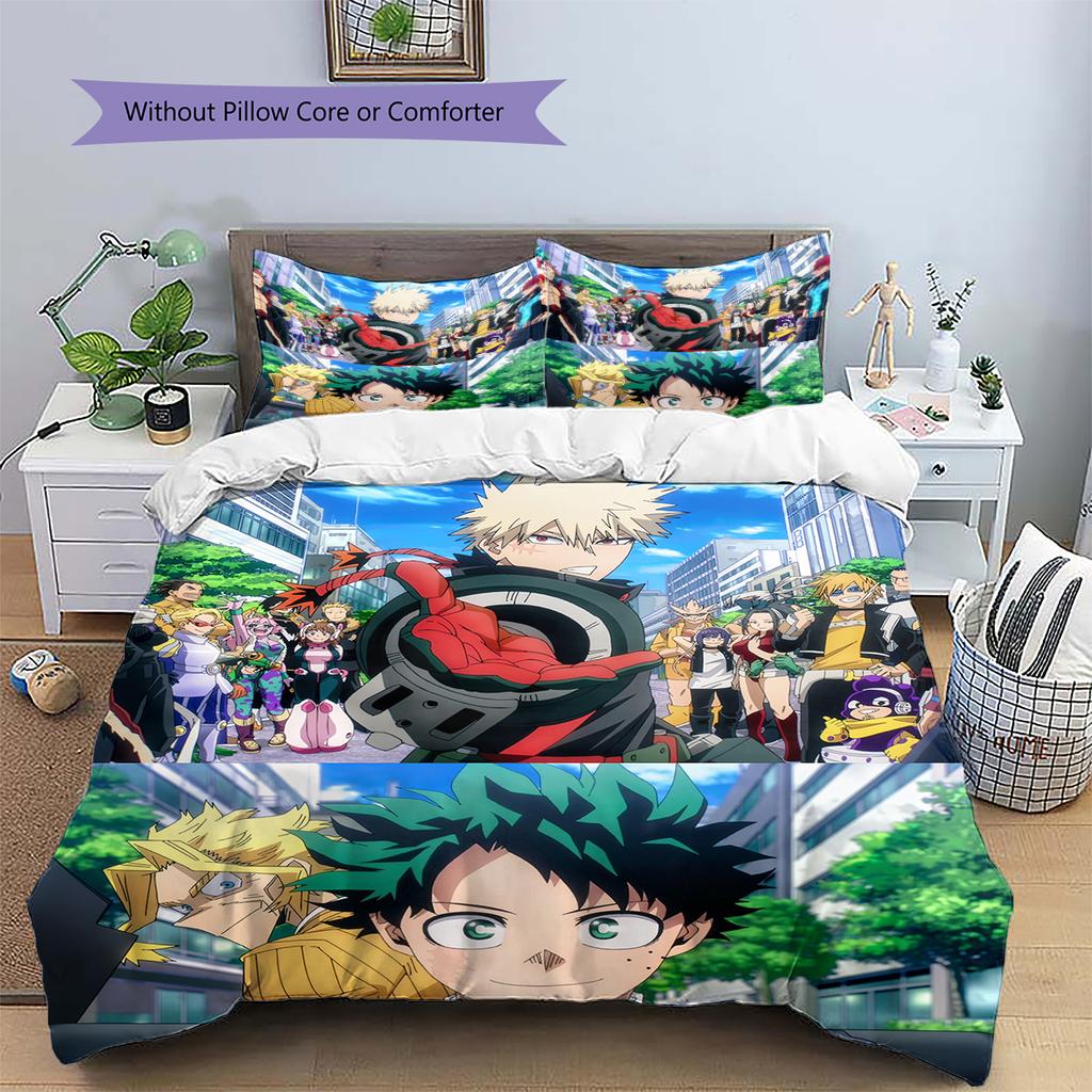 My Hero Academia Deku & Bakugo Bettbezug & Kissenbezüge, MHA Fan Schlafzimmer Bettwäsche, Perfektes Geschenk.chl