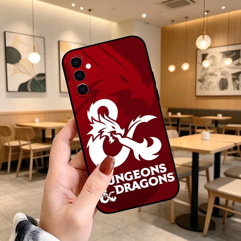 D&D Dungeons and D-Dragons Game Phone Case Black Silicone Soft For Samsung Galaxy A73,A72,A71,A70,A53,A52,A51