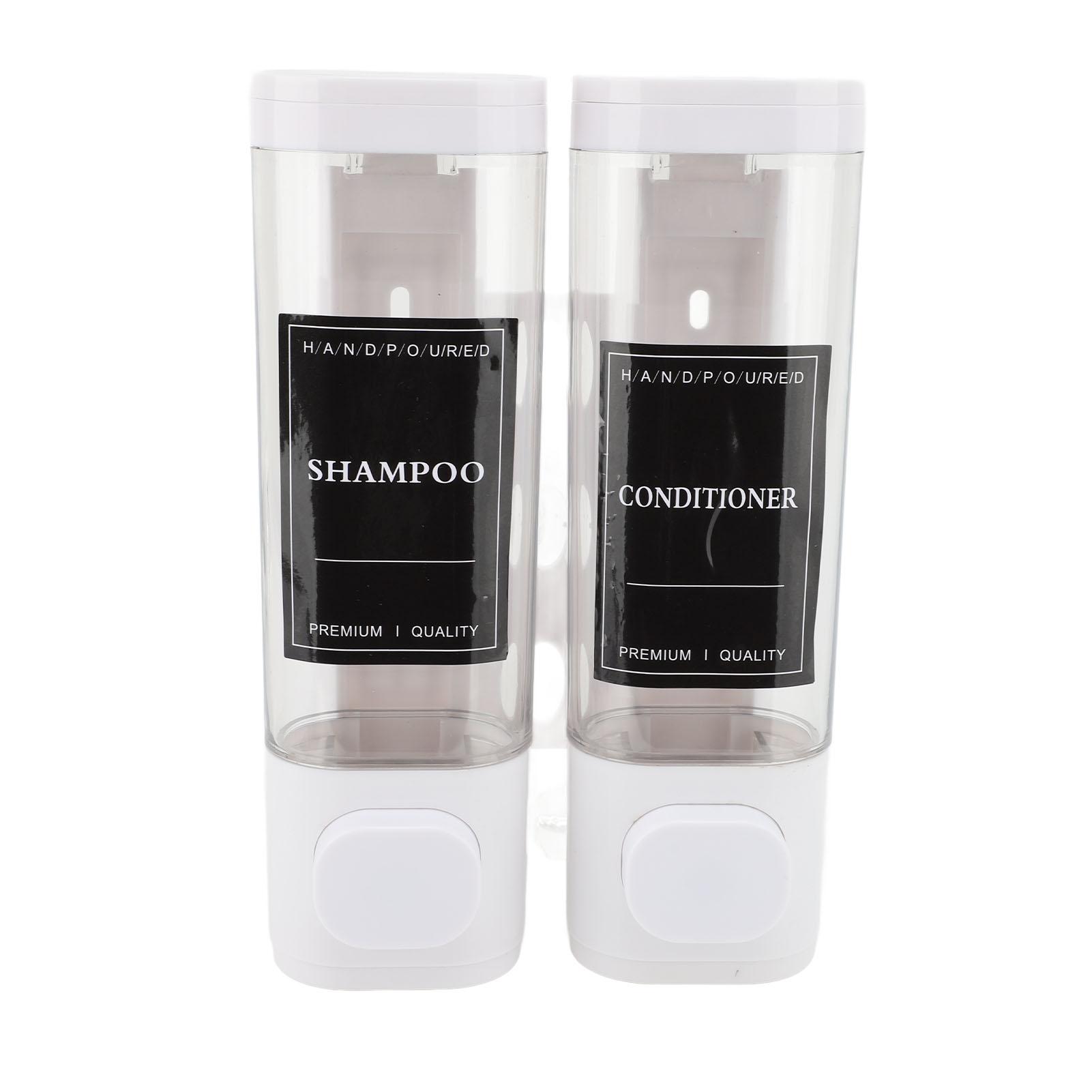 

Настенный дозатор мыла с пресс-насосом 300 мл ABS с двойной головкой и прозрачным видом дозатор для шампуня белый