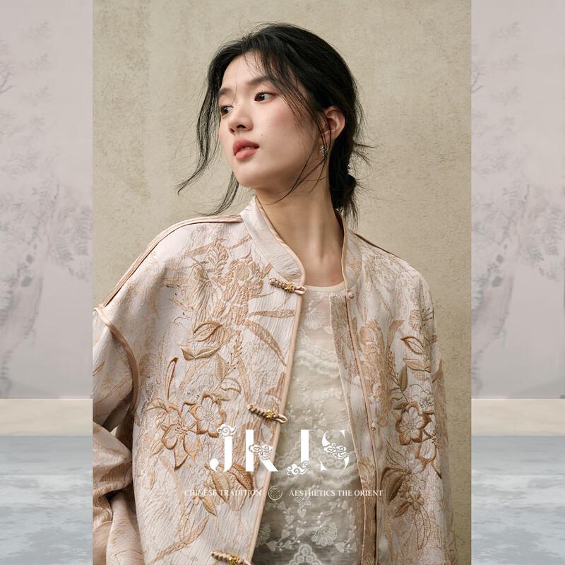 JK&JS Retro Floral Jacquard Embroidered Jacket
