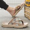 Men Slippers Indoor Outside Street Beach Style Non-slip Platform Casual Modern Slippers Summer Flat with Platform Shoes