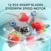 Portable 12 Blade Juicer USB Rechargeable Juicer 420ML Fruit Automatic Smoothie Blender 2 In 1 Blender Bottle Kitchen Tool