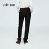 Edition 2024 Winter Red Embroidered Straight-Leg Wool Suit Pants