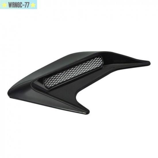 2pcs Black Car Decorative Side Vent Air Flow Fender Intake Sticker Decor