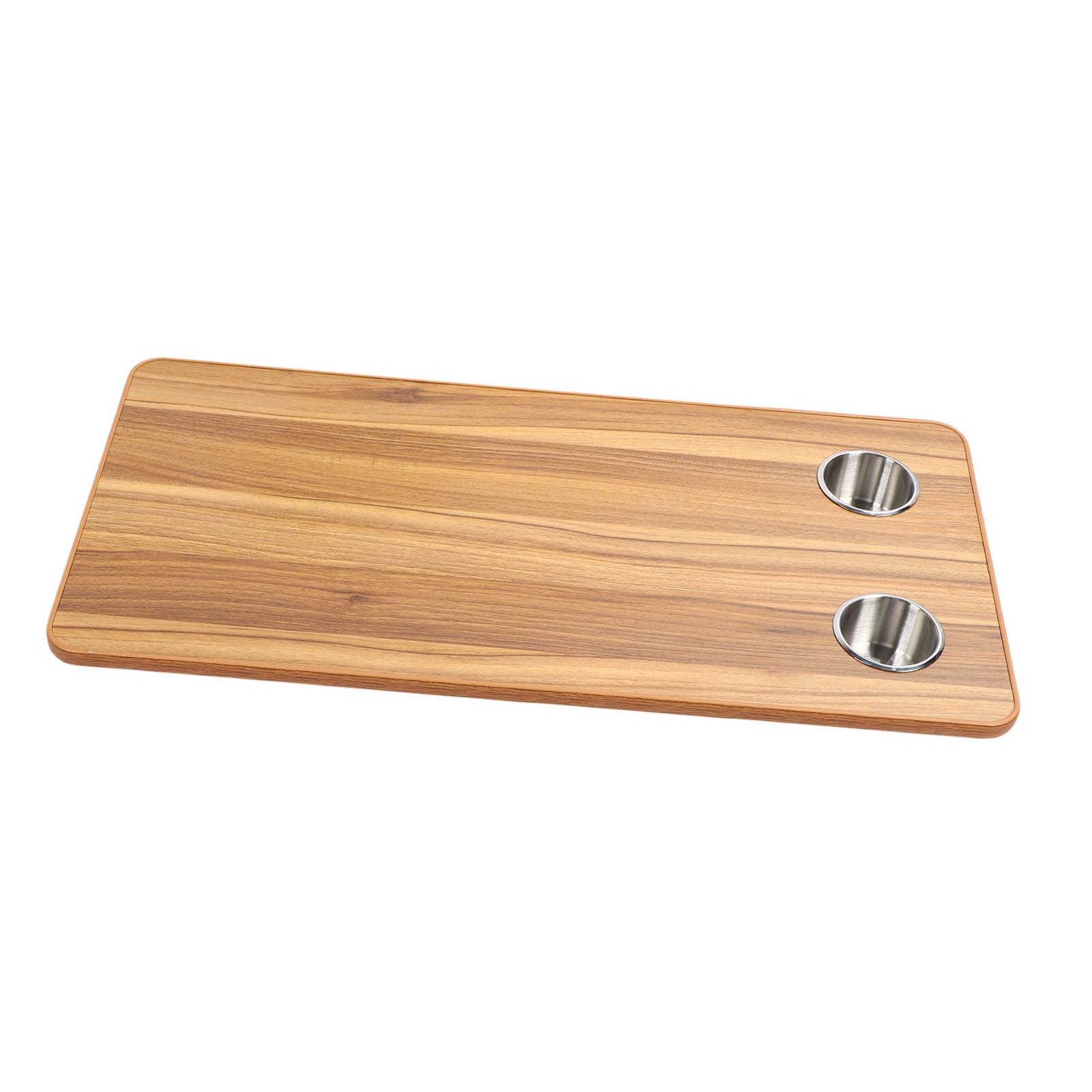 

RV Table Top Replacement with 2 Cup Holders 31.49x15.74in Wood Boat Table Top Panel for Trailer Motorhome Yacht Deck