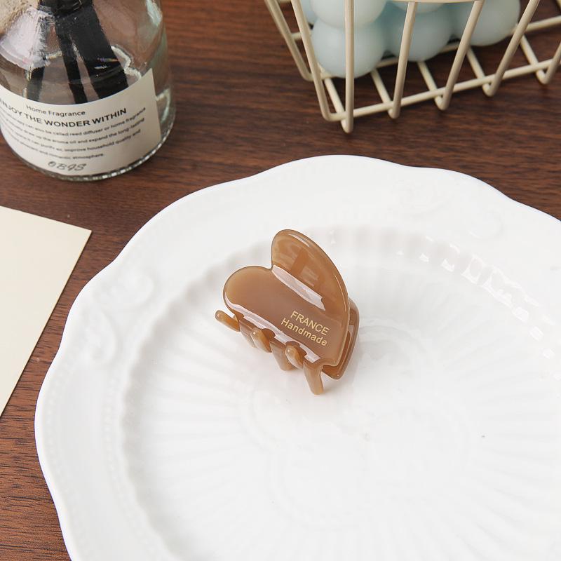 French Heart Hairpin: Chic Acetic Acid Half-Tied Clip, Stylish Shark Design for Women