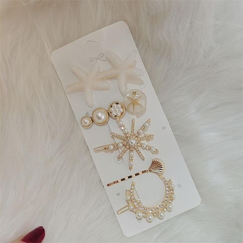 10 Stück Falsche Perlen Haarspangen Stilvoll Elegant Niedlich Tragbar Simulationsperlen Clip Set für Frauen Mädchen