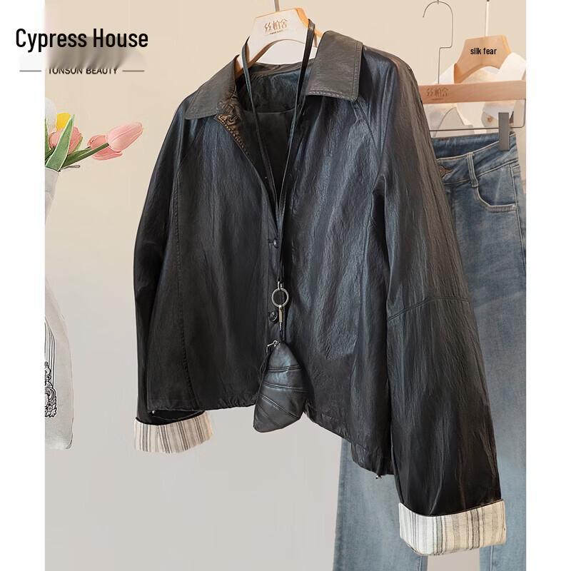 Si Ba She Women s Striped Roll-Up Sleeve Lapel Jacket L