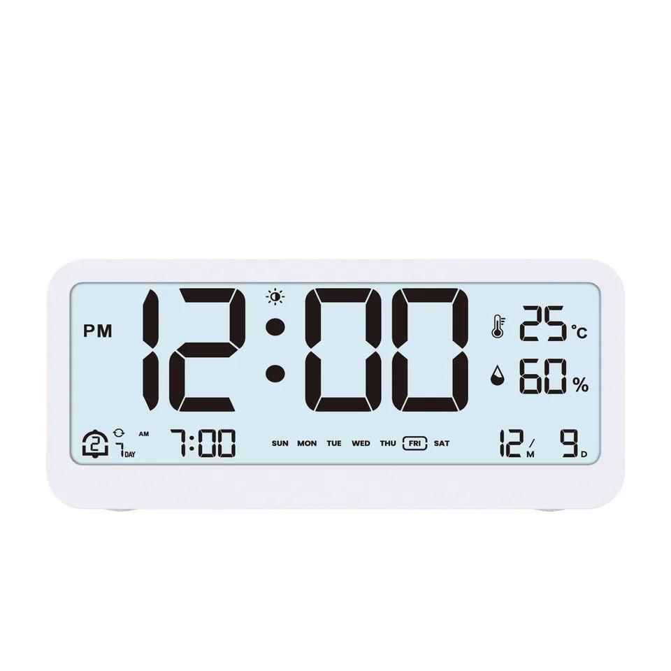 New Multifunctional Alarm Clock, Temperature and Humidity Smart Clock, Silent Electronic Clock, Smart Luminous Electronic Alarm Clock