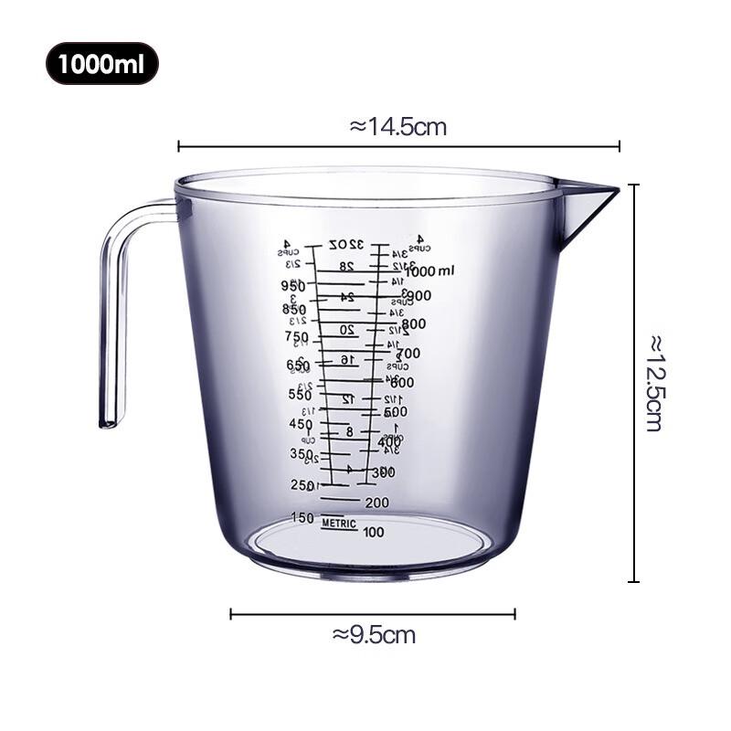 Żaroodporny przezroczysty zestaw kubków miarowych