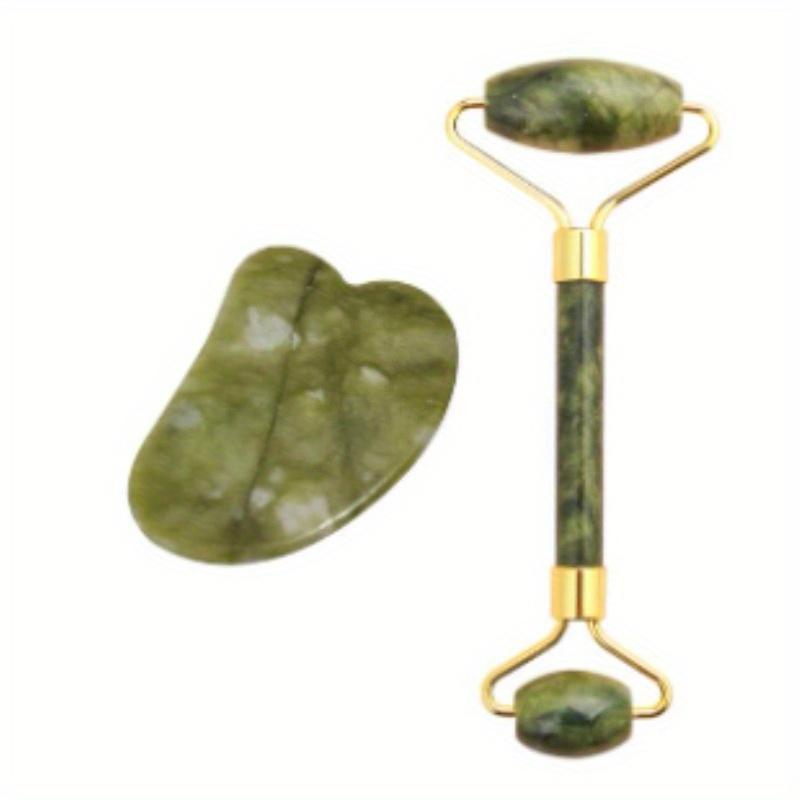 

Массажер для лица из смолы, роликовый массажер для лица, роликовый и скребковый, роликовый массажер для лица, инструменты для ухода за кожей, используется для лица, глаз, шеи и тела. зелёный