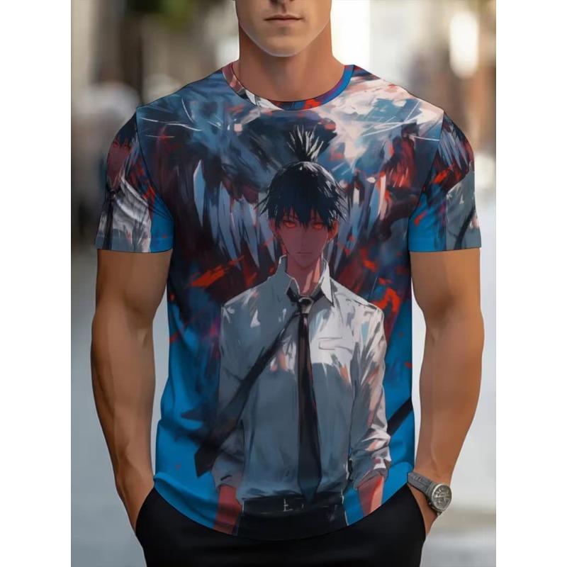 

Men s Retro 3D Graphic Print T-Shirt - Perfect for Daily Wear and Vacation S