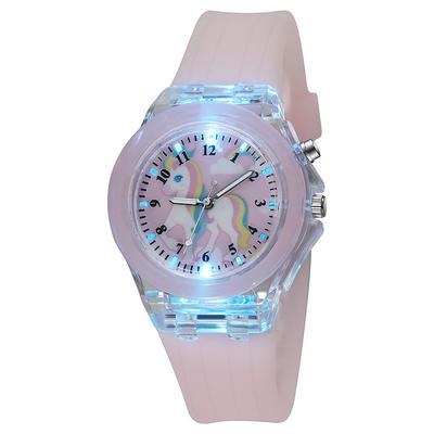 Cartoon Unicorn Watch, Primary School Children'S Luminous Luminous Silicone Quartz Watch