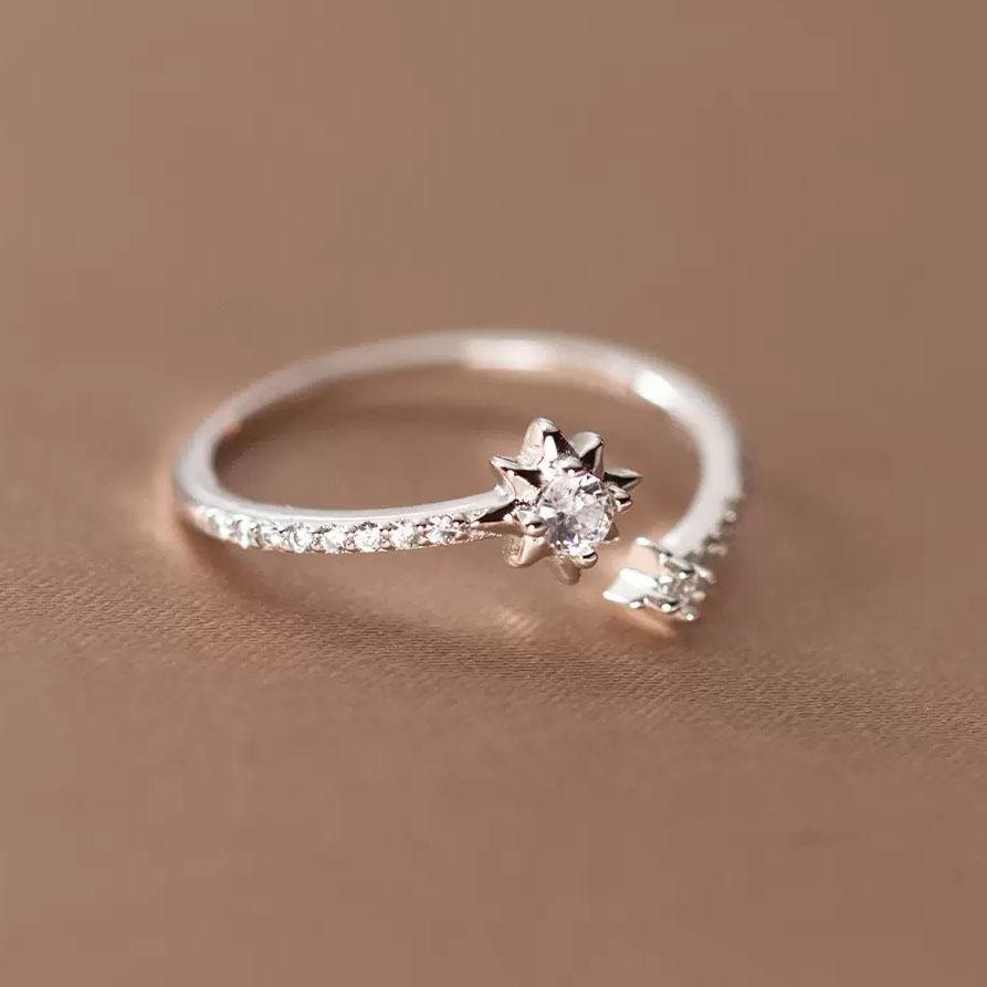Xiaomi BF CLUB 925 Sterling Silver Ring For Women Jewelry Shinning Stars Open Vintage Handmade Ring Allergy For Party Birthday Gift