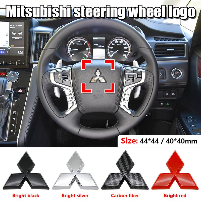 ysdf5 For Mitsubishi Pajero Xpander Space Star Ralliart Delica ASX 1Pc Mitsubishi Logo Steering Wheel Decal 3D Sticker Car Badge Logo