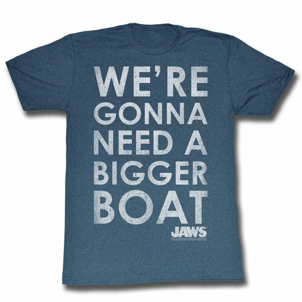 Jaws Bigger Boat Navy Adult T-Shirt S