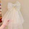 Children's Veil Hairpin Girl's Bow Crown Hairpin Photo Top Clip Baby's Birthday Mesh Headwear Princess Handmade Fashion