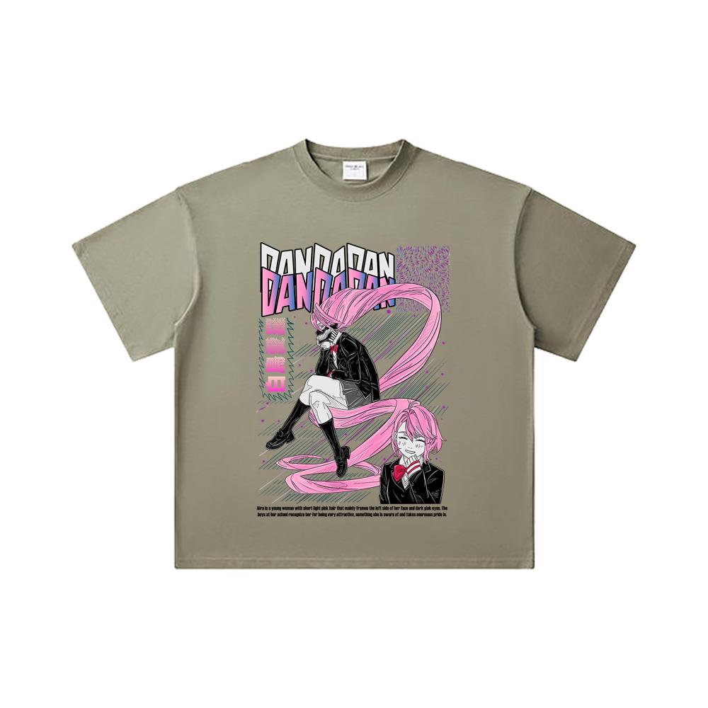 260 GSM Double Yarn 32 Count 100% Cotton Dandadan V2 Aira Print Unisex Heavy Cotton T Shirt